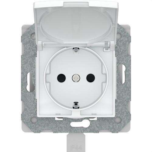 Priză schuko cu capac rabatabil alb Viva cu referința 23526-3 de la marca BJC