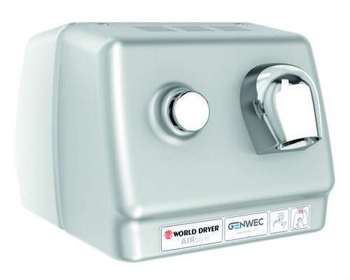 Uscător de mâini cu buton Airstyle din oțel inoxidabil satinat cu referința GW02 06 04 01 de la marca GENWEC