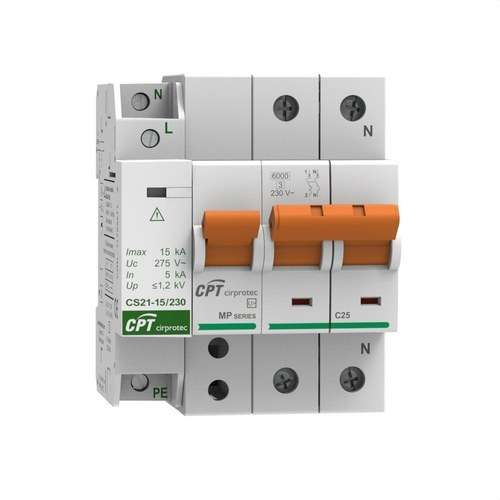 Protector împotriva supratensiunilor permanente IGA 1P+N 25A cu referința 77706395C de la marca CIRPROTEC