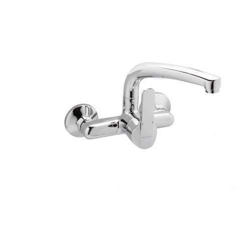 Robinet monocomandă pentru chiuvetă de perete cu țeavă scurtă K8 crom cu referința 61190 28 45 66 de la marca GENEBRE