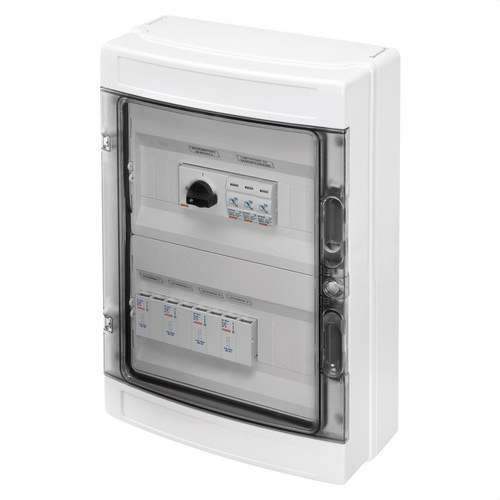 Tablou cu 2 stringuri precablat 1000V DC 32A 2x12 module cu referința GWD9908 de la marca GEWISS