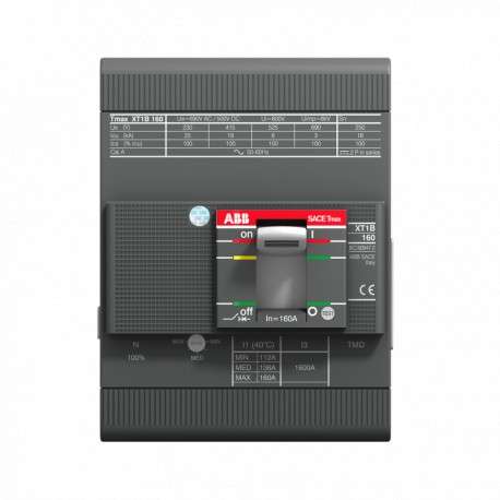 Întrerupător automat în carcasă turnată ABB Tmax XT1C 160 TMD 160A 4P fix cu referința 1SDA067410R1 de la marca ABB