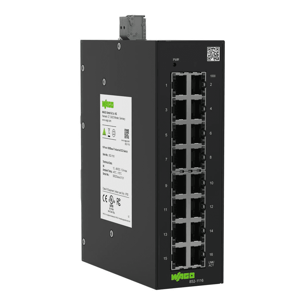 Switch Industrial-ECO cu 16 porturi cu referința 852-1116 de la marca WAGO