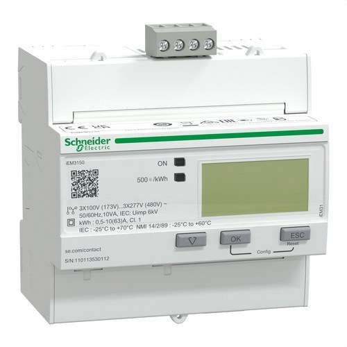 Contor de energie trifazat iem3150 63 A clasa 1 modbus cu referința A9MEM3150 de la marca SCHNEIDER ELECTRIC