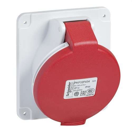 Bază încastrabilă înclinată de 32A 3P+N+TT 380-415V IP44 cu referința PKF32F435 de la marca SCHNEIDER ELECTRIC