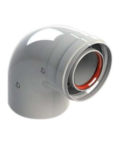 Cot cot pentru coș de fum diametru 60/100mm 90º mascul-femelă aluminiu alb cu referința 610-90MHP1 de la marca FIG