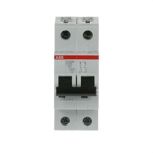 Întrerupător automat S202M-C20 2P 20A Curba C 15kA cu referința 2CDS272001R0204 de la marca ABB
