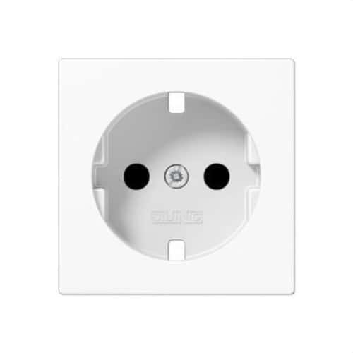 Capac de priză Schuko cu protecție pentru copii alb alpin Seria A cu referința A1520KIPLWW de la marca JUNG
