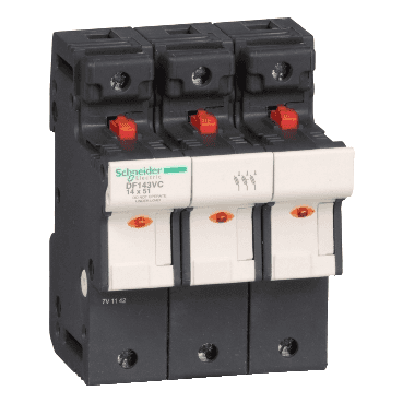 Suport de siguranțe Tesys DF 3P 50A 690VAC 14x51mm cu referința DF143VC de la marca SCHNEIDER ELECTRIC
