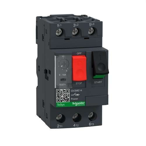 Întrerupător de motor magnetotermic GV2ME 6/10A cu referința GV2ME14 de la marca SCHNEIDER ELECTRIC