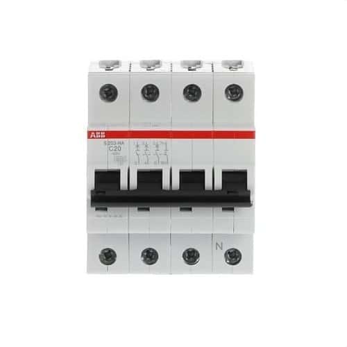 Siguranta automata S203-C20NA 3P+N 20A Curba C 10kA cu referința 2CDS253103R0204 de la marca ABB