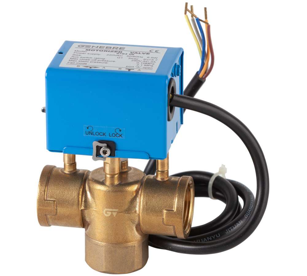 Valvă motorizată-zonă 3 căi cu cablu de 5 fire 1/2" cu referința 4793 04 de la marca GENEBRE