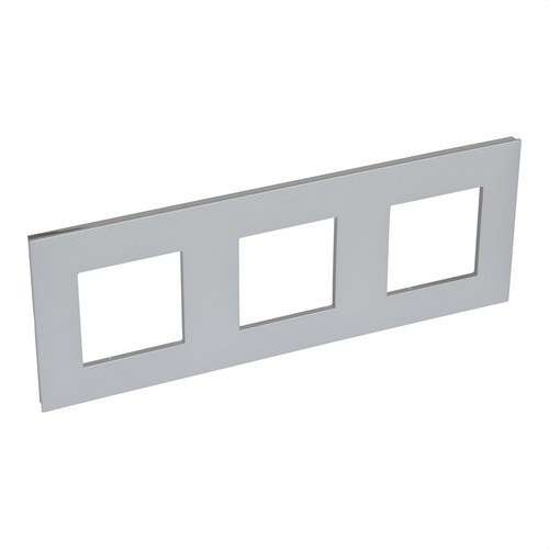 Ramă decorativă cu 3 elemente aluminiu/crom Valena Next cu referința 741043 de la marca LEGRAND