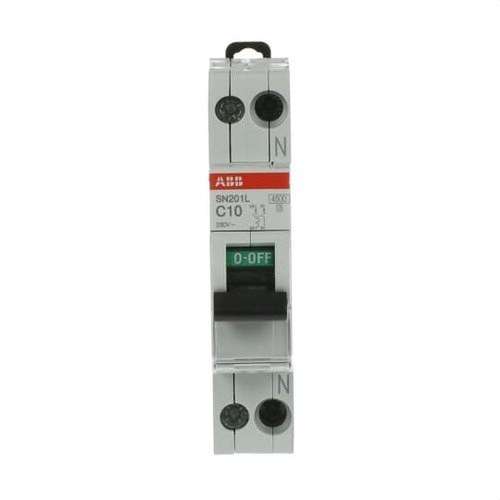 Întrerupător automat SN201L-C10 1P+N 10A Curba C 4,5kA cu referința 2CSS245101R0104 de la marca ABB