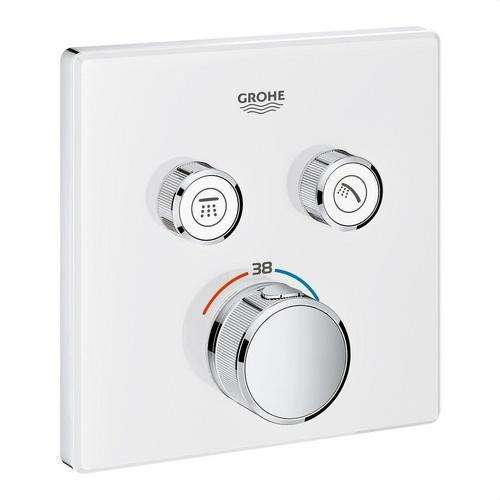 Termostat încastrat cu 2 robinete Grohtherm SmartControl - Crom/Alb Lunar cu referința 29156LS0 de la marca GROHE