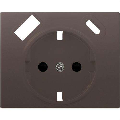 Capac priză schuko cu USB dublu ciocolată Iris cu referința 18724-USBC-CH de la marca BJC