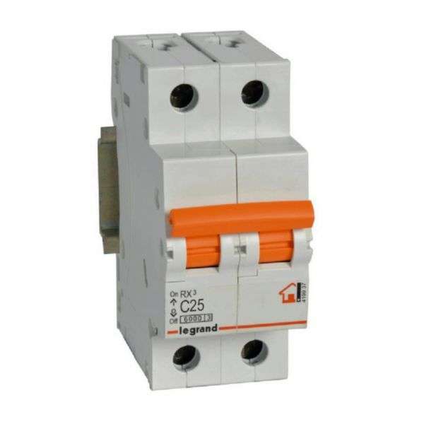Întrerupător automat magnetotermic RX³ - 2P - 230/400V~ - 25A - curbă C cu referința 419937 de la marca LEGRAND