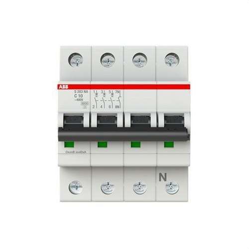 Disjunctor magnetotermic S203-C10NA 3P+N 10A Curba C 10kA cu referința 2CDS253103R0104 de la marca ABB