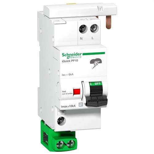 Limitator de supratensiuni tranzitorii Acti9 Quick PF 1P+N 10 kA Tip 2 cu referința A9L16617 de la marca SCHNEIDER ELECTRIC