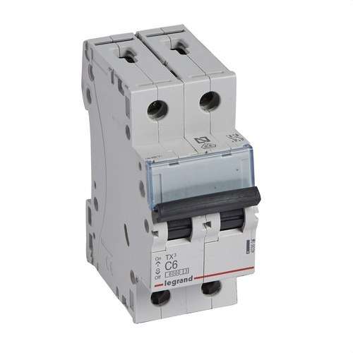 Întrerupător automat TX3 2P 6A C C 6kA cu referința 403604 de la marca LEGRAND