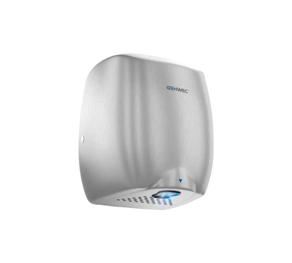 Uscător de mâini cu senzor electronic E-flow aluminiu satinat 220-240V cu referința GW01 12 02 01 de la marca GENWEC