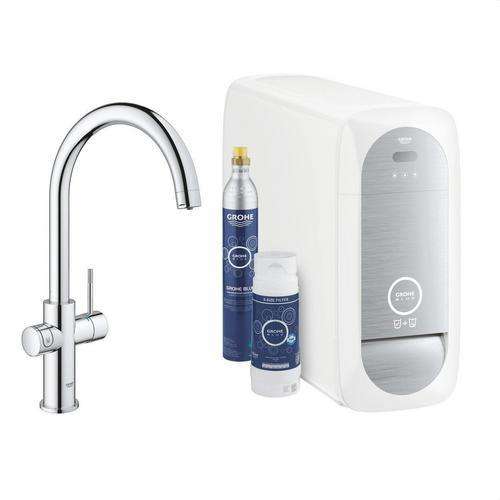 GROHE Blue Home Starter kit cu robinet în formă de C cromat cu referința 31455001 de la marca GROHE