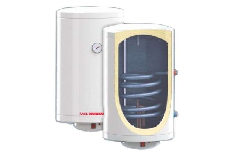 Interacumulator cu serpentină spiralată vitrificată mural 150 litri diametru 520mm cu referința 07932 de la marca MECALIA