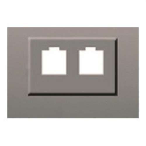 Placă dublă RJ11 sau RJ45 gri umbră Coral cu referința 21882-GS de la marca BJC