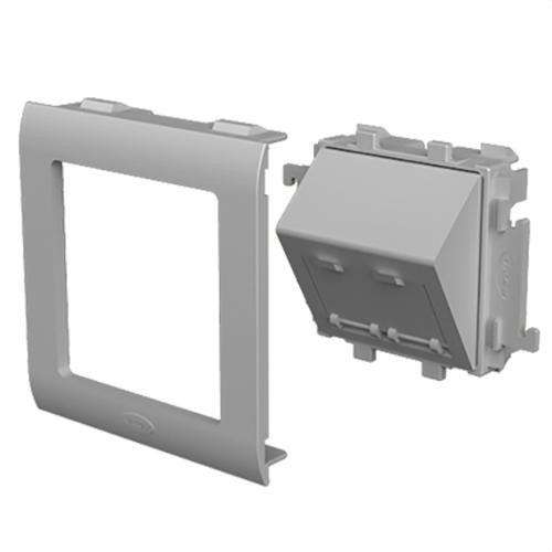 Placă înclinată 2 RJ45 culoare aluminiu 80mm U24X cu referința 93754-03 de la marca UNEX