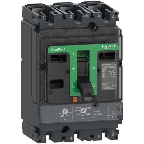 Întrerupător automat ComPacT NSX250N 50kA AC 3P3R 250A TMD cu referința C25N3TM250 de la marca SCHNEIDER ELECTRIC