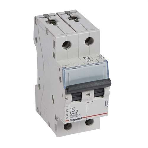 Disjunctor Magnetotermic TX3 2P 32A Curbă C 6kA cu referința 403609 de la marca LEGRAND