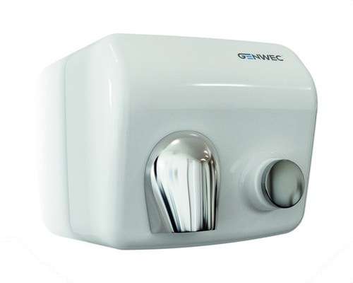 Uscător de mâini cu buton Classicflow manual din oțel alb cu referința GW01 26 03 00 de la marca GENWEC