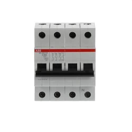Disjunctor SH203-C50NA 3P+N 50A Curba C Curba C 6kA cu referința 2CDS213103R0504 de la marca ABB