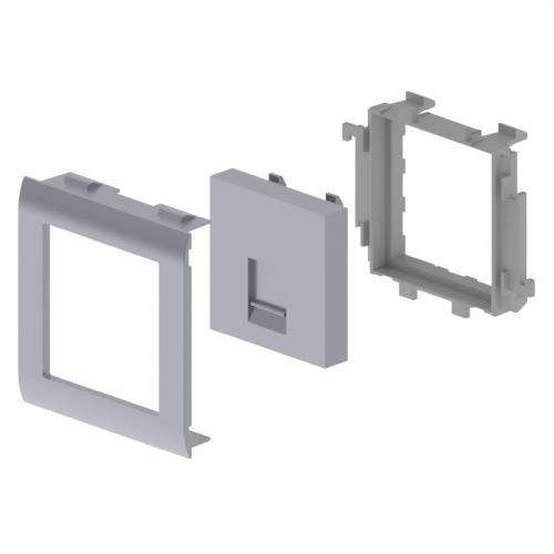Placă plată 1 RJ45 culoare aluminiu 65mm U24X cu referința 93749-03 de la marca UNEX