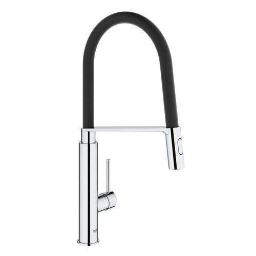 Baterie de bucătărie monocomandă Concetto crom și negru cu referința 31491000 de la marca GROHE