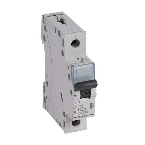 Siguranță automată TX3 1P 25A Curba C Curba C 6kA cu referința 403578 de la marca LEGRAND