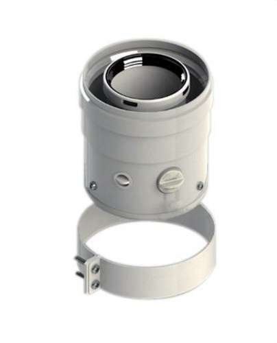 Ieșire coaxială verticală compatibilă cu Ariston 60/100mm PP/Oțel alb cu referința 610CVCHP15 de la marca FIG
