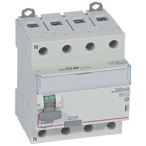 Diferențial Legrand DX³ 4P 400V 63A Tip AC 300mA 4 module cu referința 411669 de la marca LEGRAND