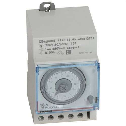 Comutator orar programabil analog sferă orizontală zilnic cu rezervă de marș cu referința 412813 de la marca LEGRAND