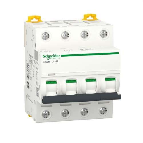 Întrerupător automat iC60H 4P 16A Curba D 1000A cu referința A9F85416 de la marca SCHNEIDER ELECTRIC