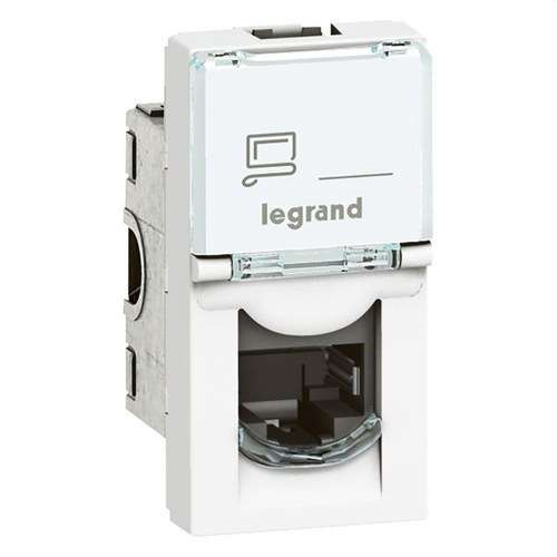 Bază RJ45 Legrand Mosaic Cat 6 UTP 1 modul 8 contacte LCS2 alb cu referința 076561 de la marca LEGRAND