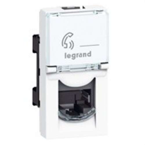 Priză de 1 modul RJ45 Categoria 5E FTP alb Mosaic cu referința 076552 de la marca LEGRAND