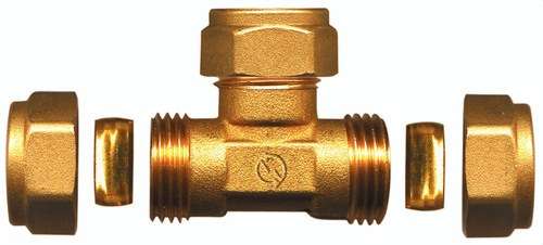 Racord în T din alamă 22x22x22mm cu referința TAP07999 de la marca ATUSA