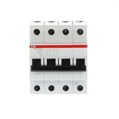 Ștecher magnetotermic SH203-C20NA 3P+N 20A Curbă C cu referința 2CDS213103R0204 de la marca ABB