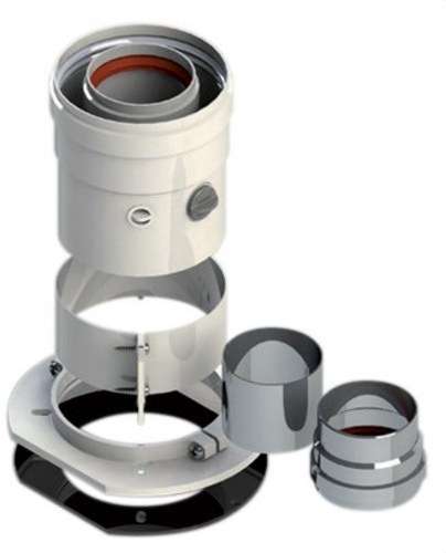 Ieșire coaxială verticală multicompatibilă 60/100mm aluminiu alb cu referința 610CVMULTIP1 de la marca FIG