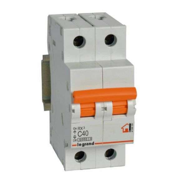 Întrerupător automat magnetotermic RX³ - 2P - 230/400V~ - 40A - curbă C cu referința 419939 de la marca LEGRAND