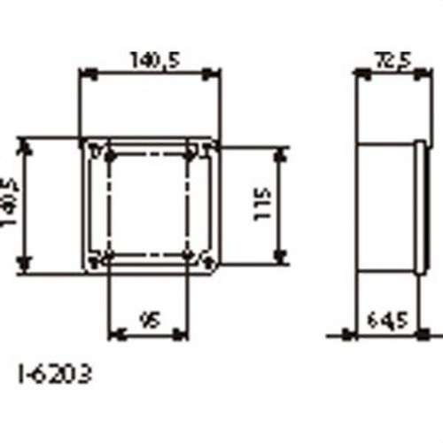 Cutie de derivație oarbă cu capac opac 130x130x60mm cu referința I-6203 de la marca BJC