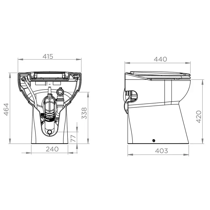 Toilet with SFA SANICOMPACT C43 Macerator with reference 0100804 from the brand SFA SANITRIT