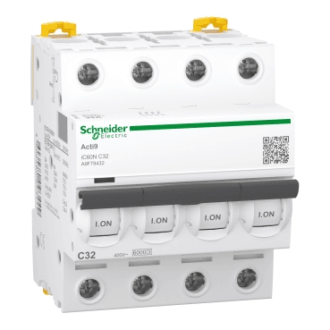 Întrerupător automatic IC60N 4P 32A Curba C 10kA cu referința A9F79432 de la marca SCHNEIDER ELECTRIC