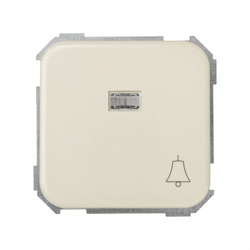 Buton cu gravură clopoțel luminos încorporat și sistem de conectare rapidă fildeș Simon 31 cu referința 31660-31 de la marca SIMON